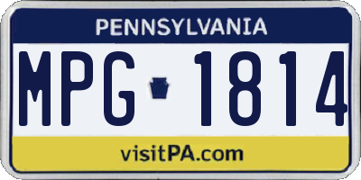 PA license plate MPG1814