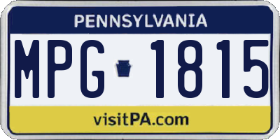 PA license plate MPG1815