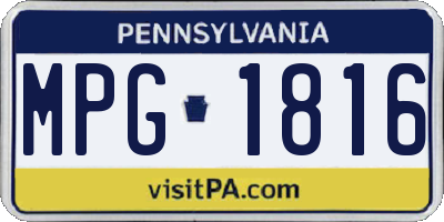 PA license plate MPG1816