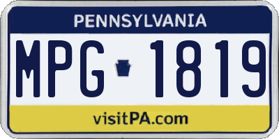PA license plate MPG1819