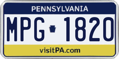 PA license plate MPG1820