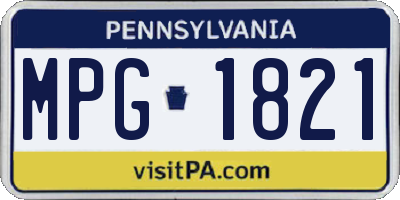 PA license plate MPG1821