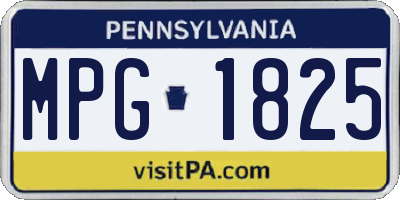 PA license plate MPG1825