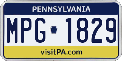 PA license plate MPG1829