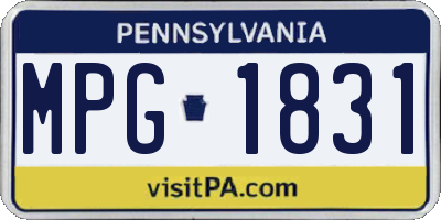 PA license plate MPG1831