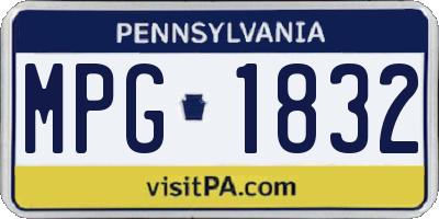 PA license plate MPG1832