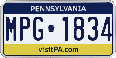 PA license plate MPG1834