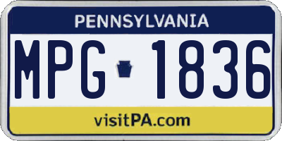 PA license plate MPG1836