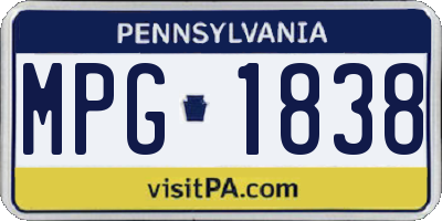 PA license plate MPG1838