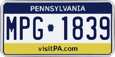 PA license plate MPG1839