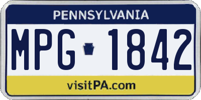 PA license plate MPG1842