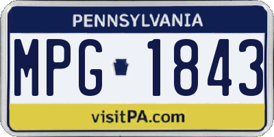 PA license plate MPG1843
