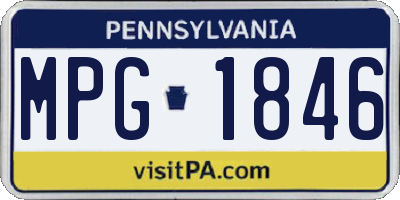 PA license plate MPG1846