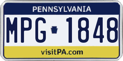 PA license plate MPG1848