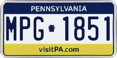 PA license plate MPG1851