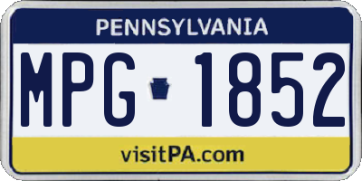 PA license plate MPG1852