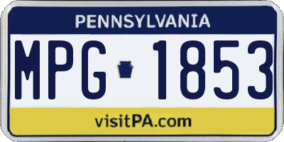 PA license plate MPG1853