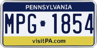 PA license plate MPG1854