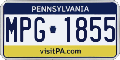 PA license plate MPG1855