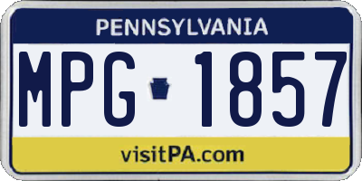 PA license plate MPG1857
