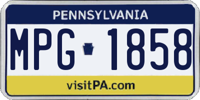PA license plate MPG1858