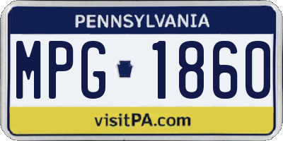 PA license plate MPG1860