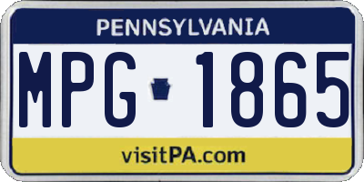 PA license plate MPG1865