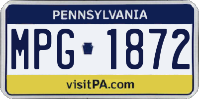 PA license plate MPG1872