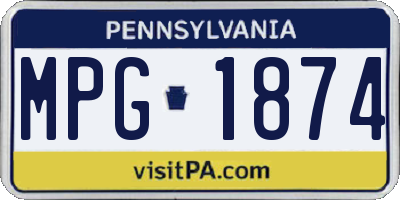 PA license plate MPG1874