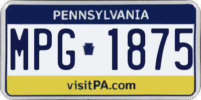 PA license plate MPG1875