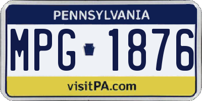 PA license plate MPG1876