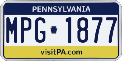 PA license plate MPG1877