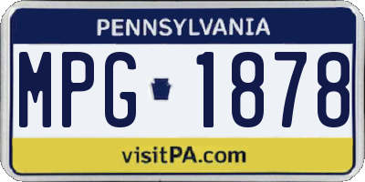 PA license plate MPG1878