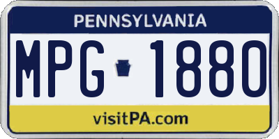 PA license plate MPG1880
