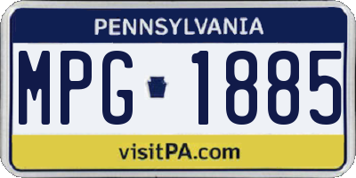 PA license plate MPG1885