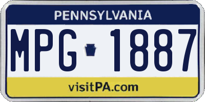 PA license plate MPG1887