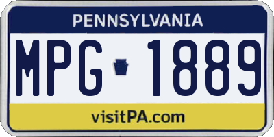 PA license plate MPG1889