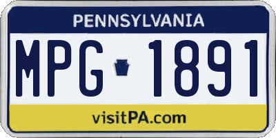 PA license plate MPG1891