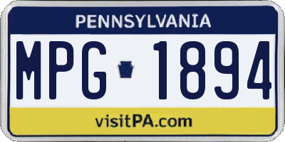 PA license plate MPG1894