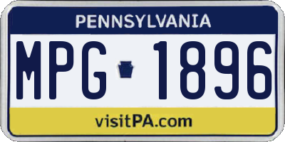 PA license plate MPG1896