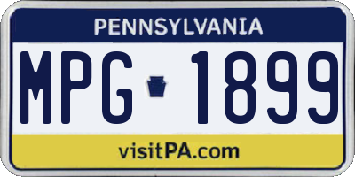 PA license plate MPG1899