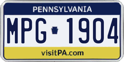 PA license plate MPG1904
