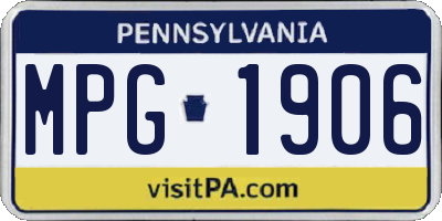 PA license plate MPG1906