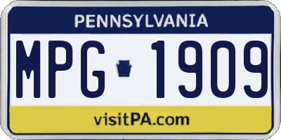 PA license plate MPG1909