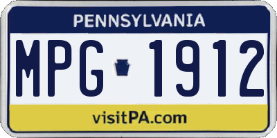 PA license plate MPG1912