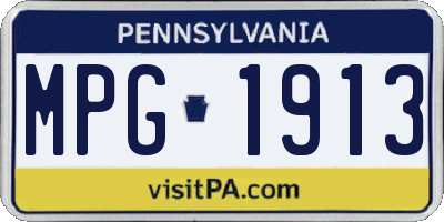 PA license plate MPG1913