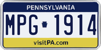PA license plate MPG1914