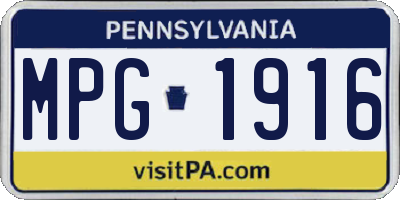 PA license plate MPG1916