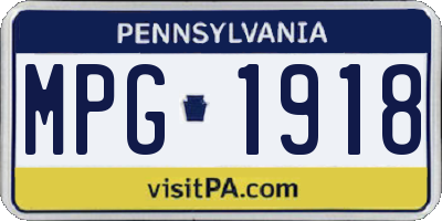 PA license plate MPG1918