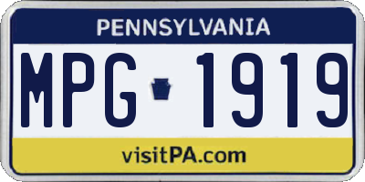 PA license plate MPG1919